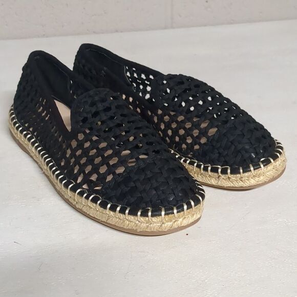 The Drop Lila Flat Espadrilles Black Size 7 NWT, Euro Summer, Coastal Chic, Vaca - Picture 3 of 6